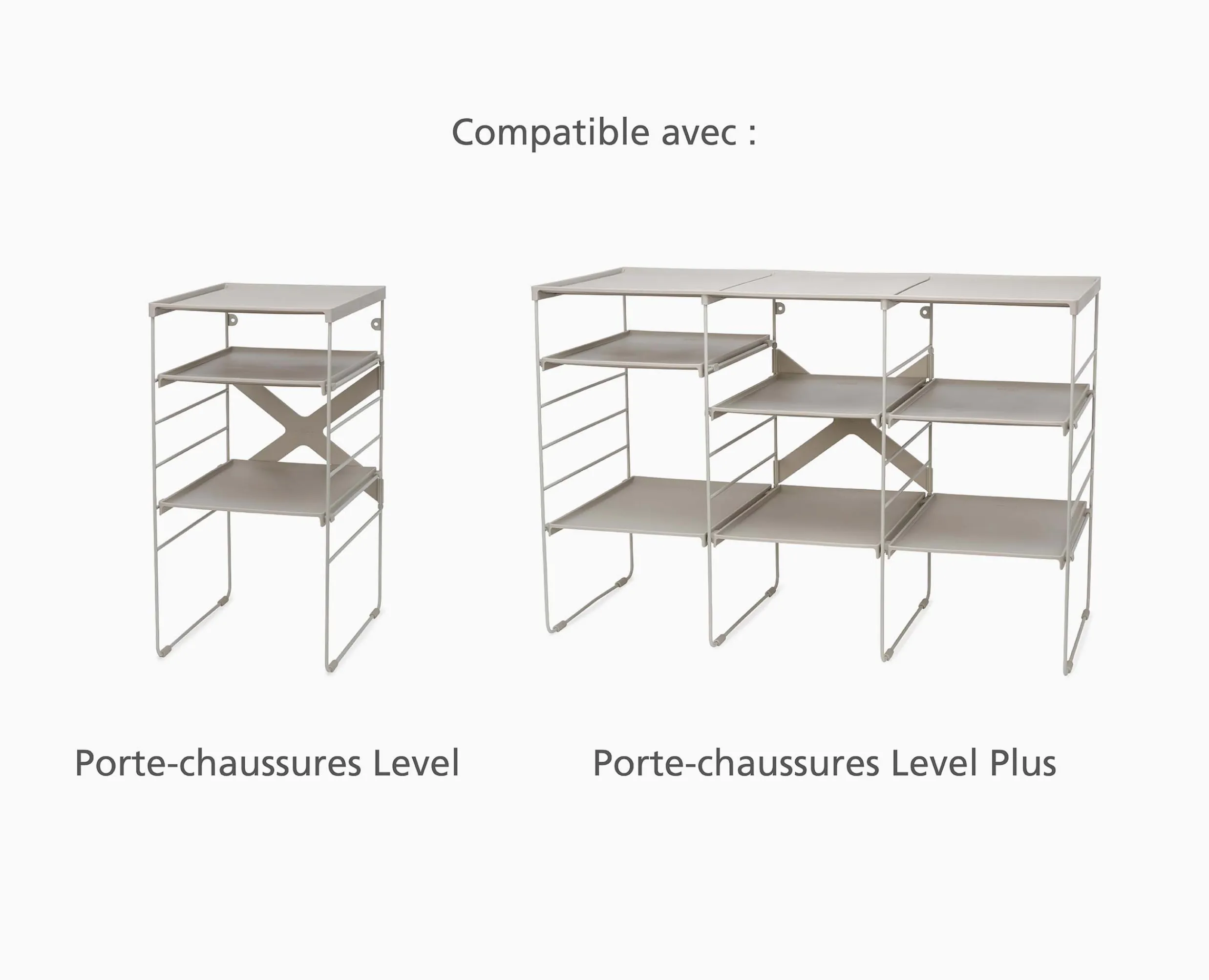 Set de 2 Étagères Range-chaussures Réglables es Level™ Organisateurs De Vêtements|Rangements À Chaussures