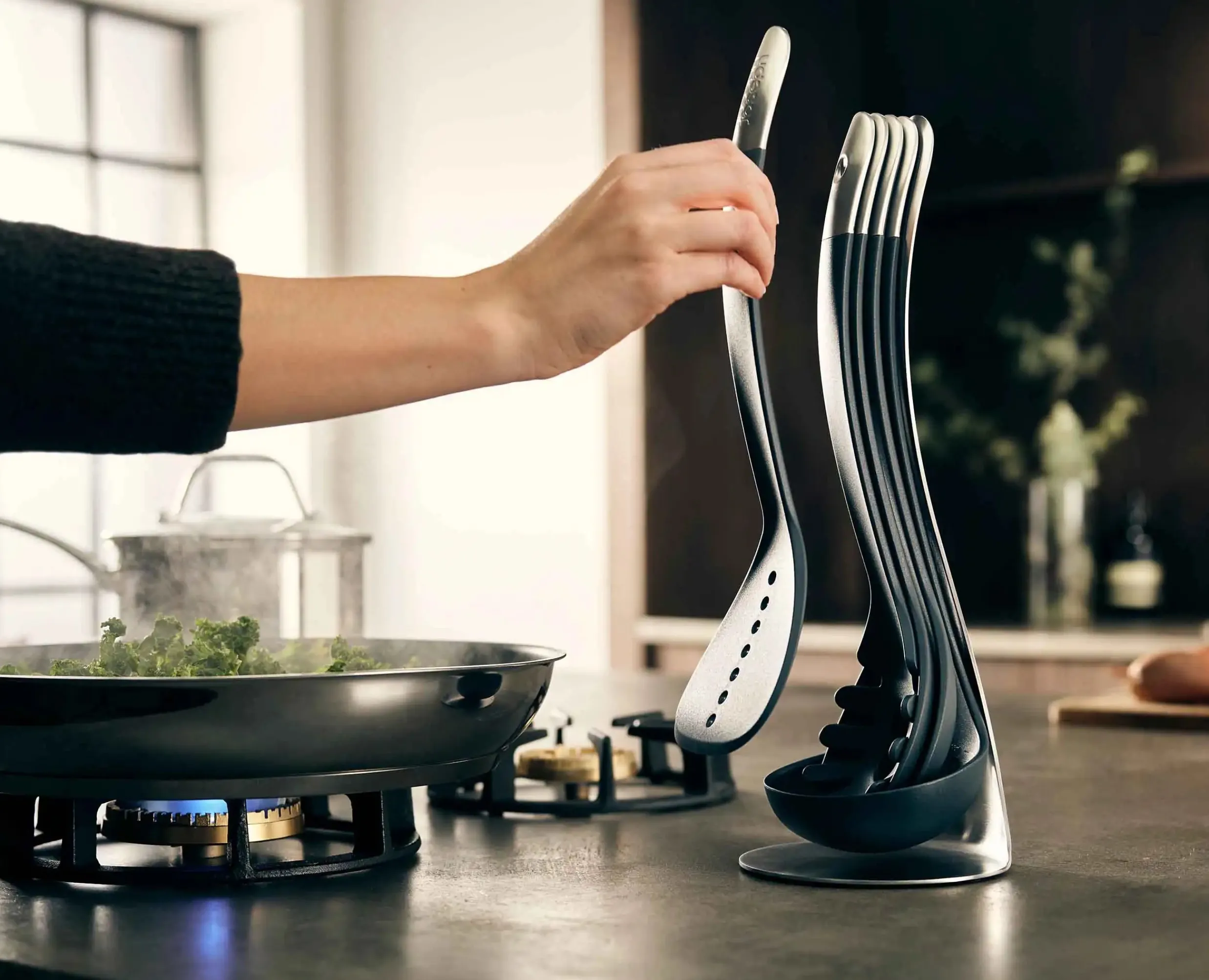 Sale Set de 5 Ustensiles de Cuisine Empilables aux Poignées Magnétiques Inox Nest™ Gadgets Et Ustensiles