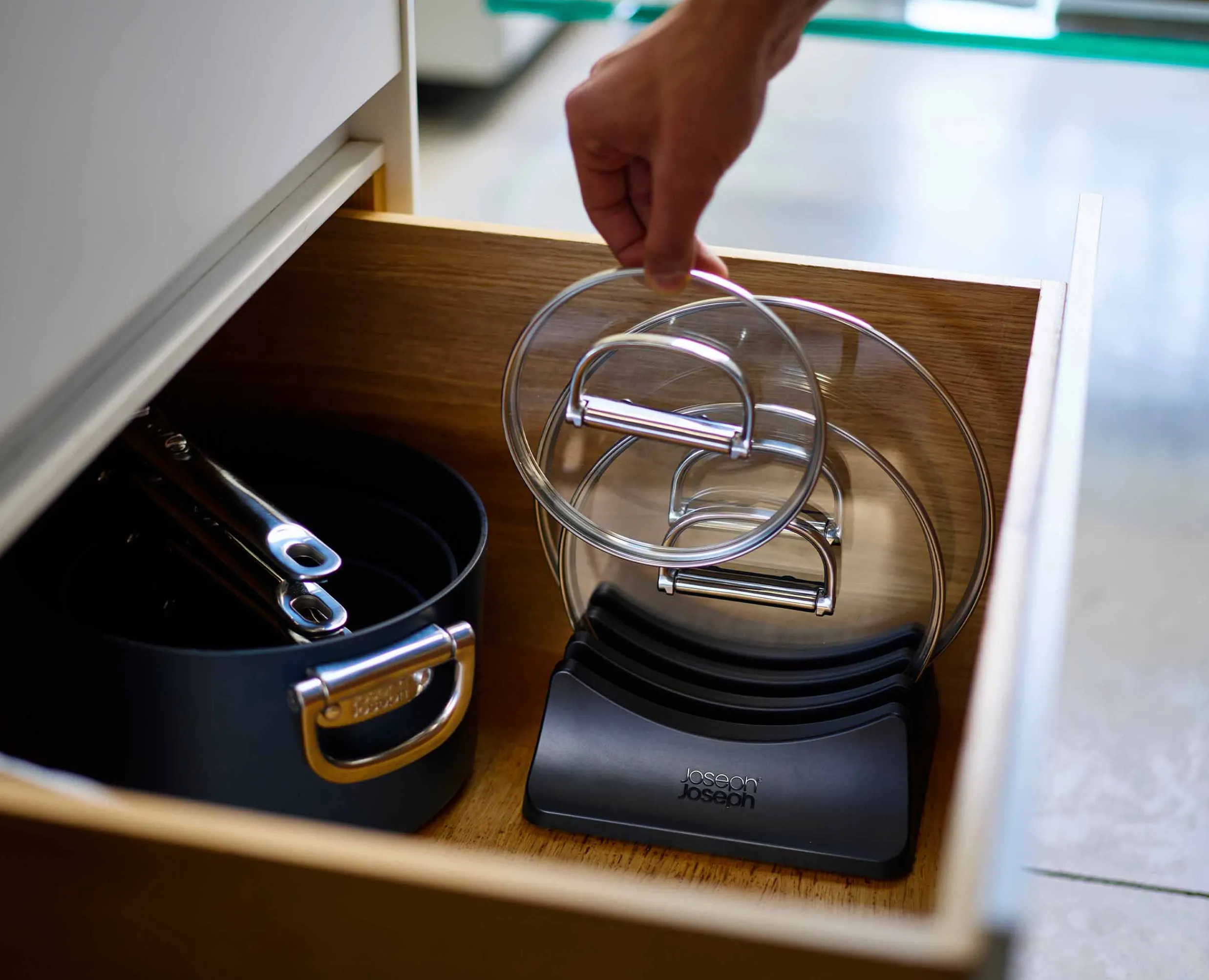 Outlet Support pour 3 Couvercles de Casseroles en Space™ Rangements Placards De Cuisine