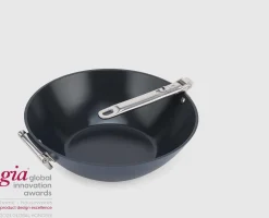 Outlet Wok Space antiadhésif en céramique 32 cm poignée pliante Poêles Et Casseroles